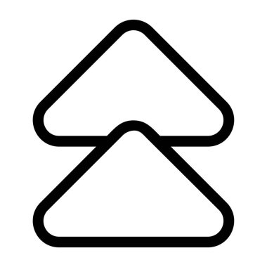 Beyaz arkaplanda Çift Ok Simgesi, vektör illüstrasyonu 