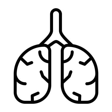 Bronşları gösteren basit bir ana akciğer simgesi