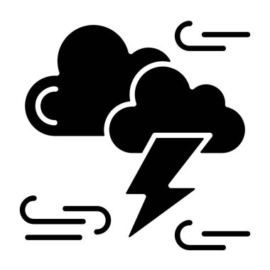 Yıldırımlı ve dönen rüzgarlı fırtına bulutları