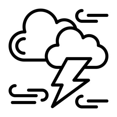 Fırtına bulutları yıldırımlarla vuruyor.