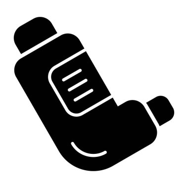 Tıbbi aygıt gösteren siyah astım solunum aygıtı simgesi