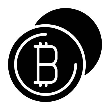 Bir bitcoin madeni parasının bu finansal çizimi çevrimiçi içerik için açık ve etkilidir.