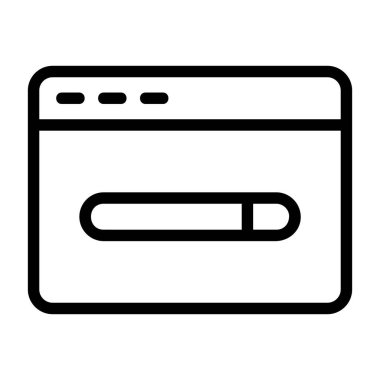 Arama çubuğu simgesini gösteren basit bir tarayıcı penceresi