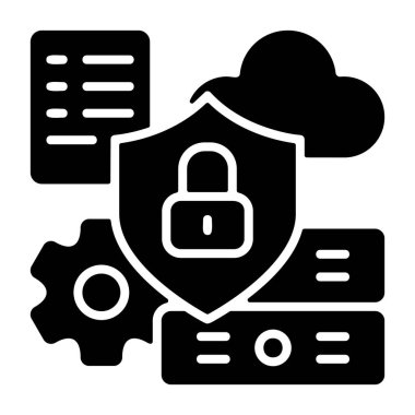 Veri Güvenliği - Keskin çizgileri olan minimalist simge