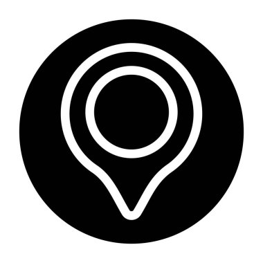 Beyaz sırt gorandası üzerinde konum simgesi, vektör illüstrasyonu