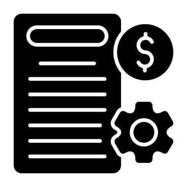 Beyaz sırtlı vektör illüstrasyonunda Finansal Yönetim simgesi