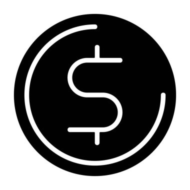 Beyaz sırt gorandası üzerindeki dolar simgesi, vektör illüstrasyonu