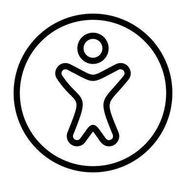 Dairesel sınır simgesi içindeki basit insan figürü