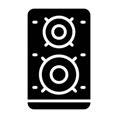 Beyaz geri gorund, vektör illüstrasyonu üzerine konuşmacı simgesi