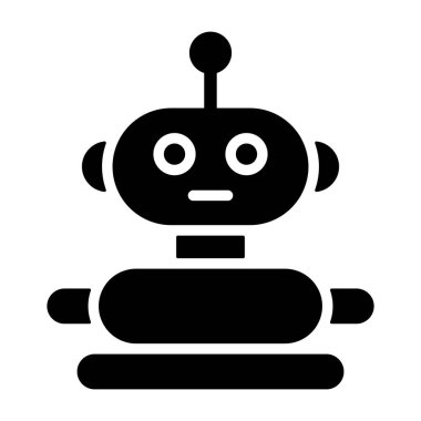  Beyaz sırt gorandasında özerk yapay zeka simgesi, vektör illüstrasyonu