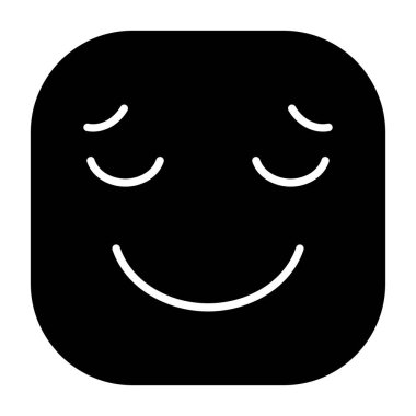 Rahatlamış ifade gösteren gülen yüz simgesi