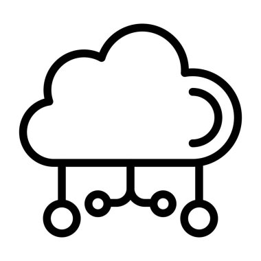 Bulut hesaplama simgesi, basit vektör illüstrasyonu 