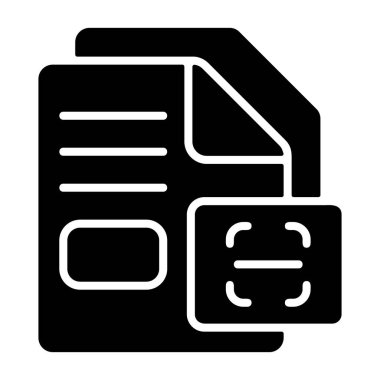 Taranmış Dosya simgesi beyaz geri gorund, vektör illüstrasyonu