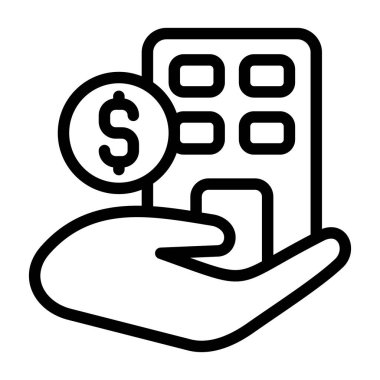 İş Kredisi - Düz tasarım simgesinde en az özetlenen simge