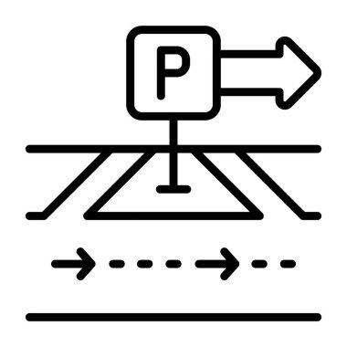 İşaretli şeridin üzerinde park işareti var.