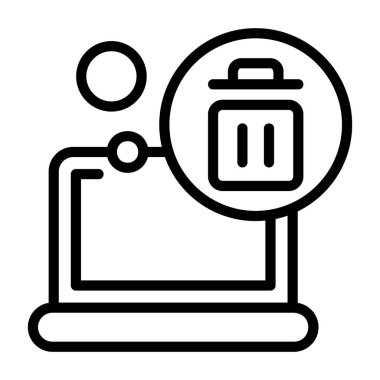 Özetlenmiş dizüstü bilgisayar simgesi kullanarak dosyalar siliniyor