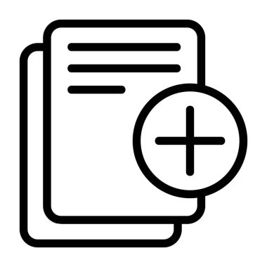 Belge simgesi ekle, basit vektör illüstrasyonu