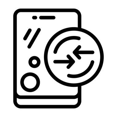 Akıllı telefon ekranı dairesel ok simgesi kullanılarak tazeleniyor