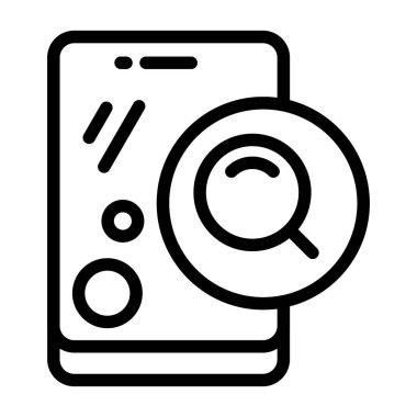 Akıllı telefon ekranını yakından inceleyen büyüteç