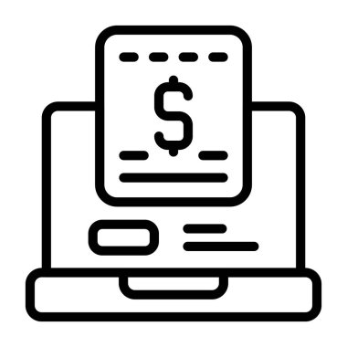 Dolar sembollü dijital faturayı gösteren dizüstü bilgisayar