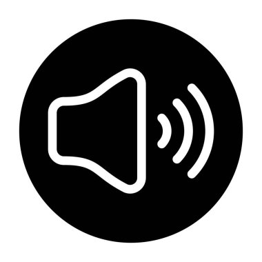 Ses dalgaları yayan hoparlörlü siyah daire