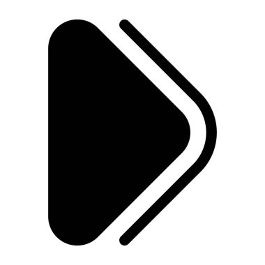 Beyaz arkaplan üzerindeki Katı Ok Sağ simgesi, vektör illüstrasyonu 