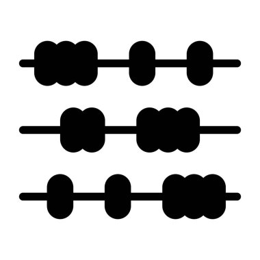 Üç satırı gösteren basit siyah abaküs simgesi