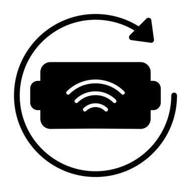 Kablosuz şarj pilini çevreleyen geri dönüşüm sembolü