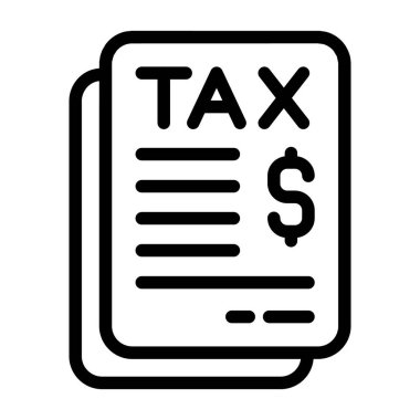 Dolar işareti ve satırlarını gösteren vergi belgesi