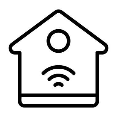 Kablosuz bağlantı gösteren akıllı ev simgesi