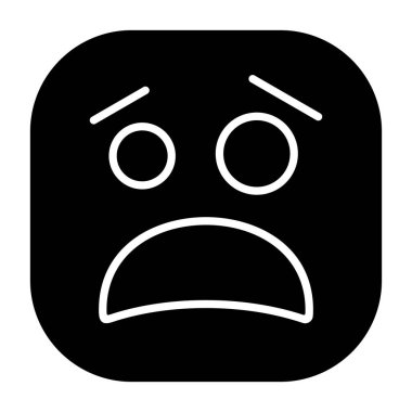 Korku ifadesi gösteren endişeli yüz simgesi