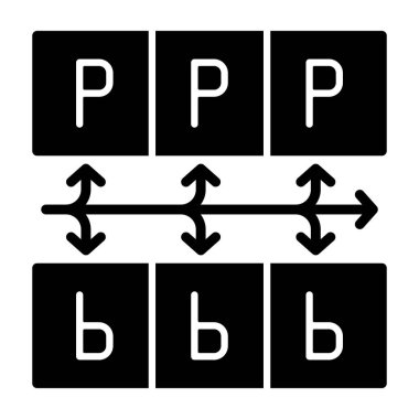 Büyük ve küçük harflerin yatay olarak taşınması
