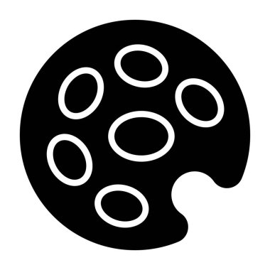 Oval şekilleri gösteren siyah sanatçı palet simgesi