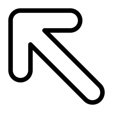  Beyaz arkaplanda Sol Yukarı Ok simgesi, vektör illüstrasyonu 