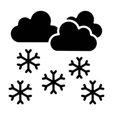 Kar hava durumu web simgesi, vektör illüstrasyonu        