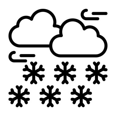 Kar hava durumu web simgesi, vektör illüstrasyonu        