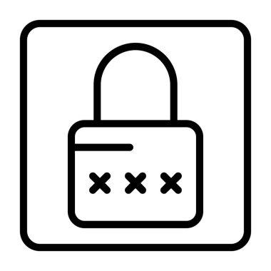 Parola simgesi, siyah işaret beyaz arkaplanda izole edildi