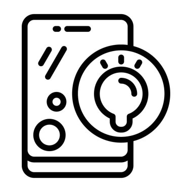 Light icon, black sign isolated on white background