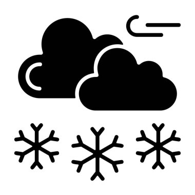 Kar hava durumu web simgesi, vektör illüstrasyonu        
