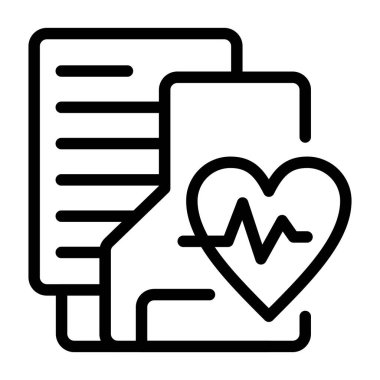 Dijital kullanım için ince çizgi simgesi, tıbbi dizin