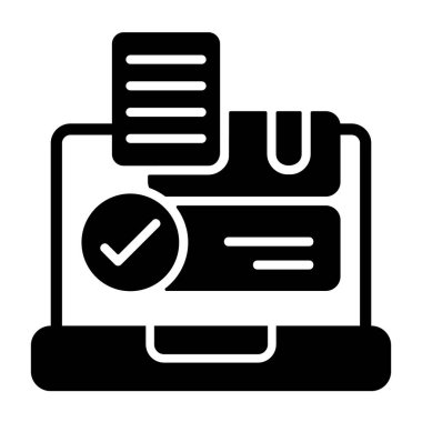 Emir Doğrulama simgesi, siyah işaret beyaz arkaplanda izole edildi