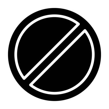 Yasak simge ve siyah işaret beyaz arkaplanda izole edildi