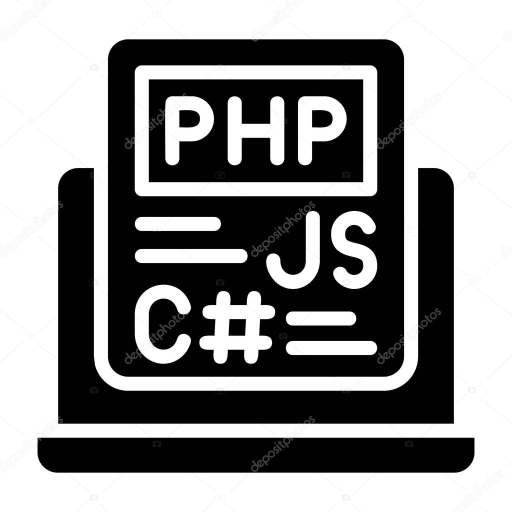 Vector of Displaying programming languages on computer screen Displaying programming languages on computer screen stock vector