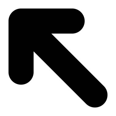 Beyaz arkaplanda Sol Yukarı Ok simgesi, vektör illüstrasyonu 