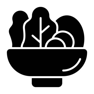 Beslenme ikonu, siyah işaret beyaz arkaplanda izole