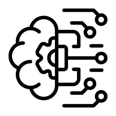  Akıllı Yapay Zeka ikon vektör çizimi