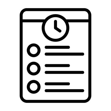 Sipariş Geçmişi simgesi, siyah işaret beyaz arkaplanda izole