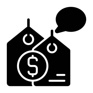 Fiyat Karşılaştırması - sunum kullanımı için tasarlanmış minimum vektör simgesi