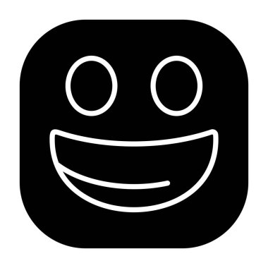 Sırıtan Şaşı Surat emoji ikon vektör çizimi 