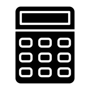 Calculator icon, black sign isolated on white background